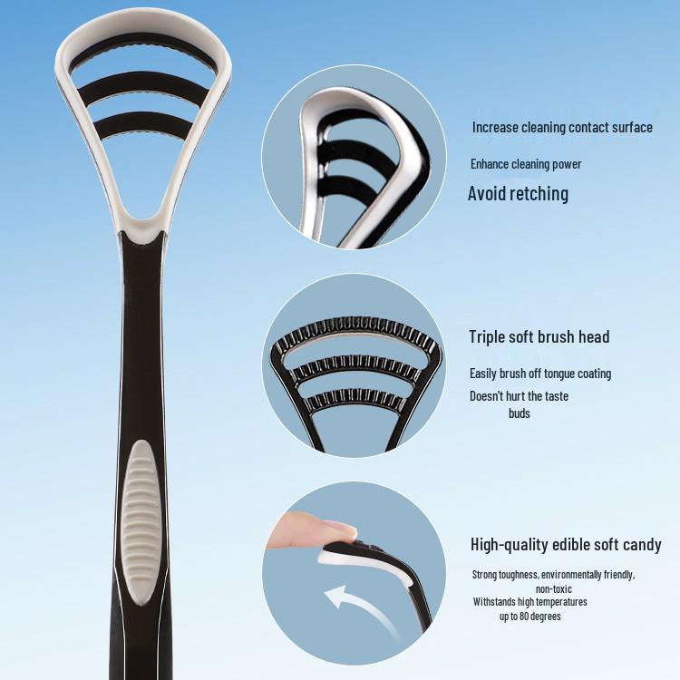 Men's Tongue Cleaner 0.01: Adult Oral Hygiene Scraper and Brush for Tongue Coating