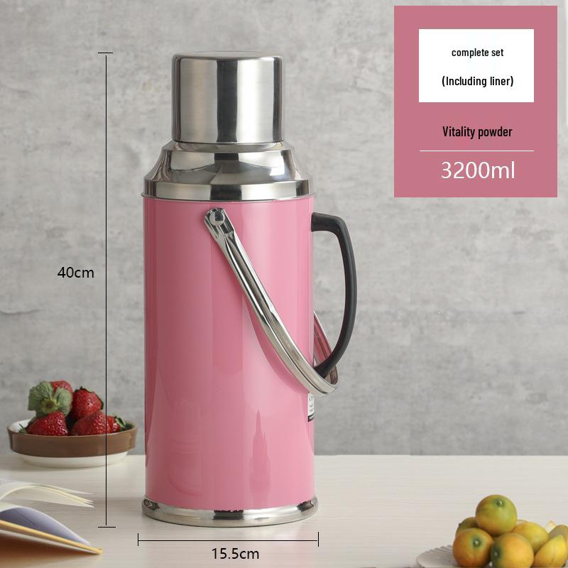 Large Capacity Stainless Steel Teapot & Thermos for Dorm Use