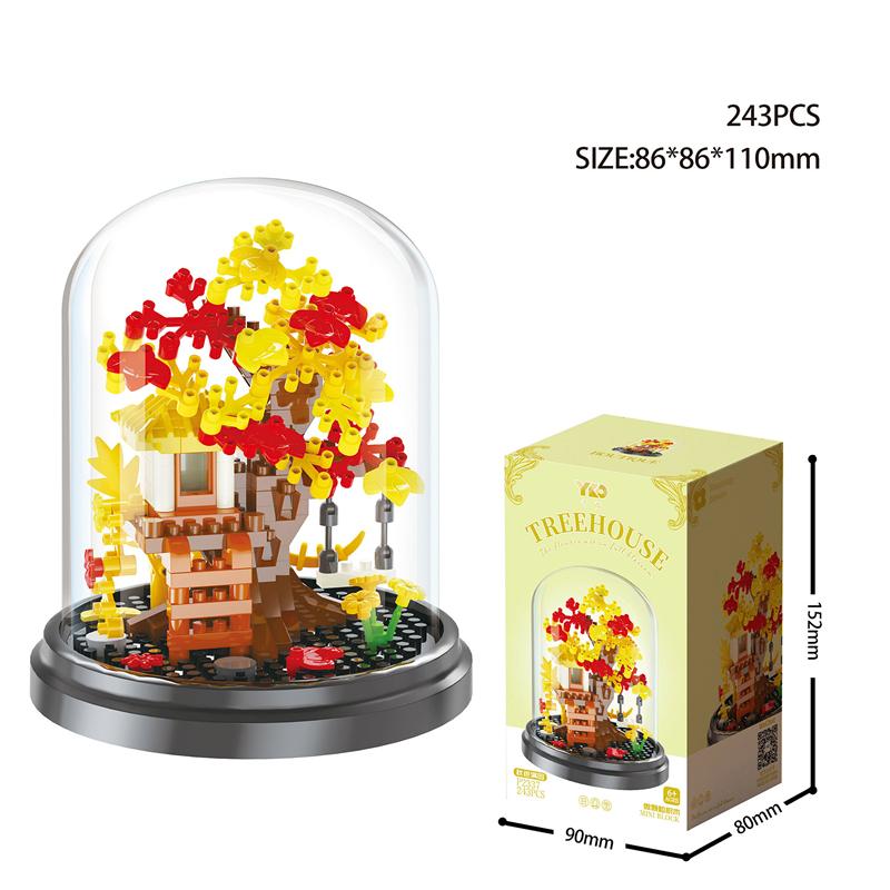 DIY Vier Jahreszeiten Blumenarrangement Staubschutz Kirschtraum Baum Baumhaus Zimmerpflanzen Gärten Bausteine Modell Kinder Sets Bausätze Spielzeug