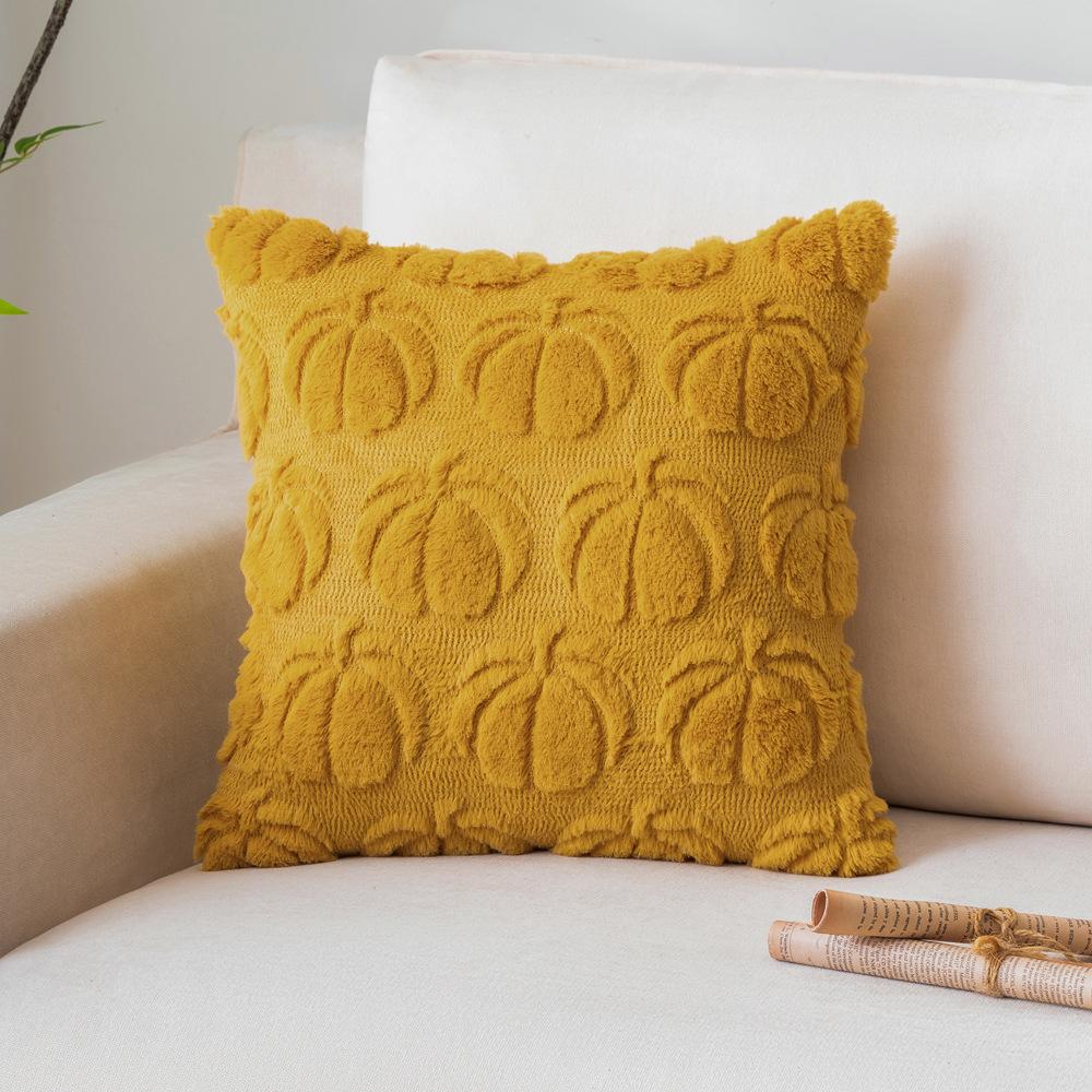 Halloween Pumpkin Embroidered Pillowcase Decorative Throw Pillow Cover For Home Living Room Sofa Simple Design Pumpkin Cushion Case