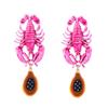 Pendientes Creativos para Mujer Regalo Lindos Únicos de Cangrejo Tachuelas Dibujos Animados Moda Langosta Colgantes Para Niñas Damas