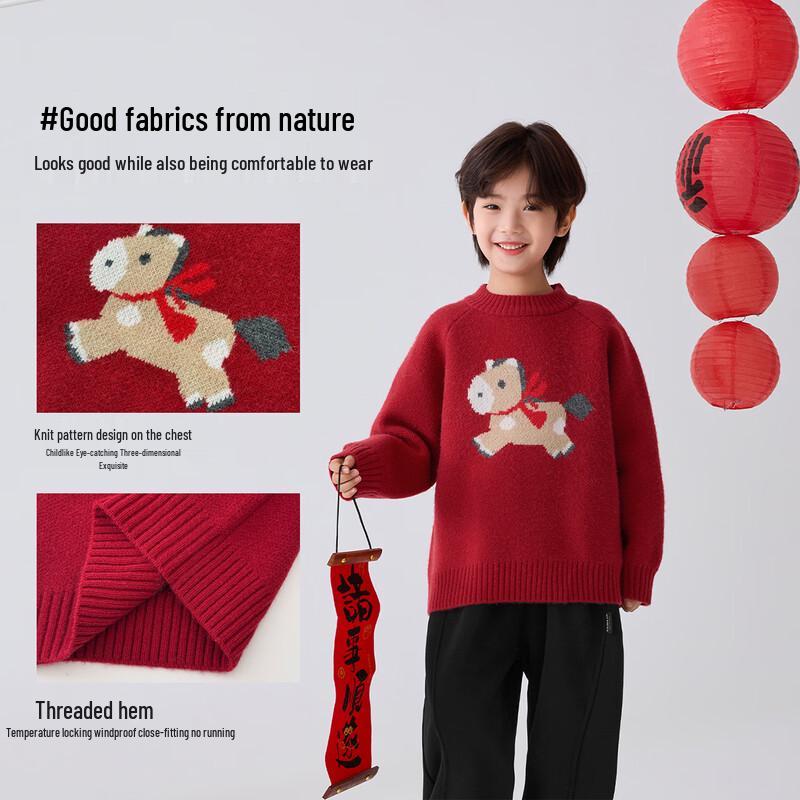 Boy's Animal Pattern Knit Sweater for New Year