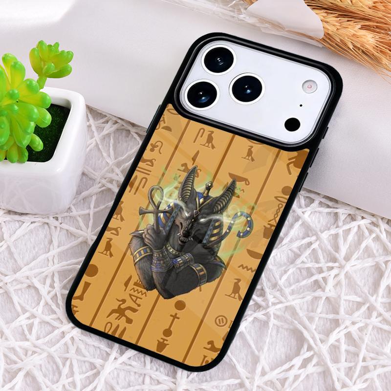 Anubis Egyptian God Phone Case for iPhone 17 Air 16 15 11 12 14 13 Pro Max Shockproof Cover