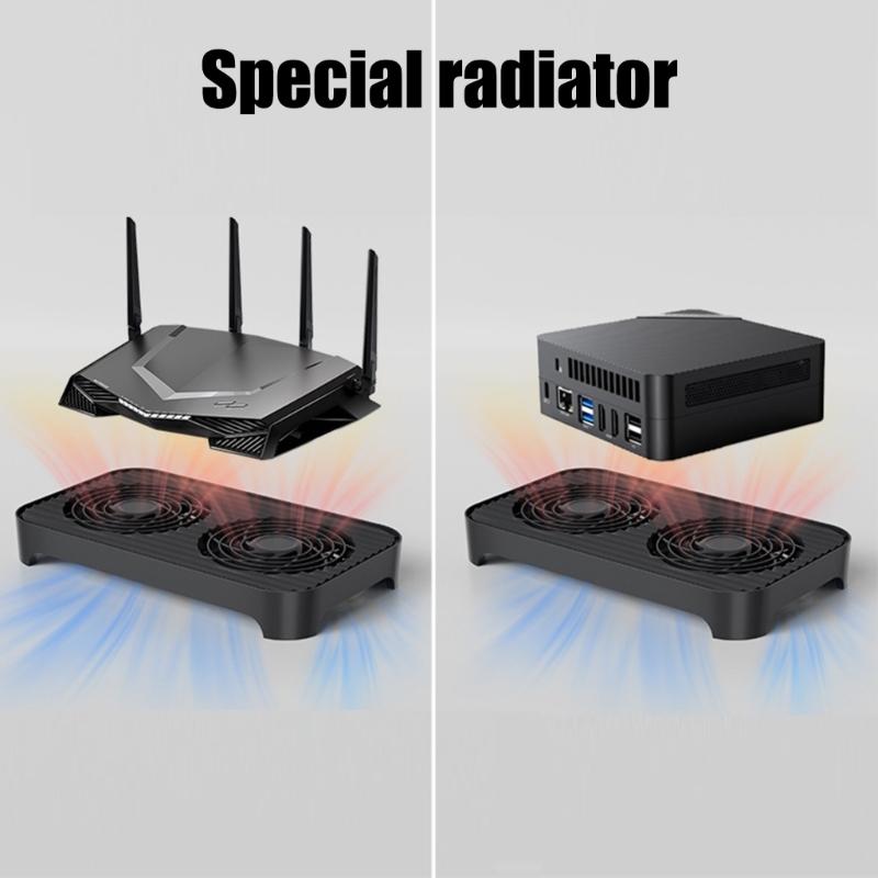 USB Powered Cooling System For Networking Devices 140mm Silents Fan Design Supports Multiple Device Placement