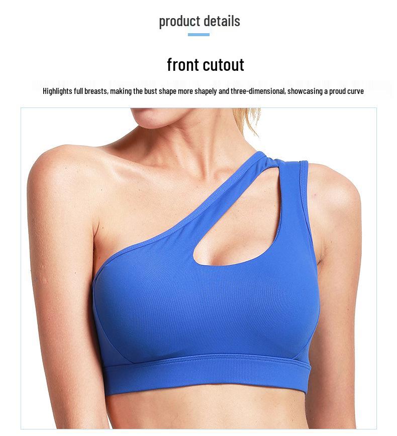 New Shockproof One-Shoulder Sports Bra – Running & Fitness Beautiful Back Design