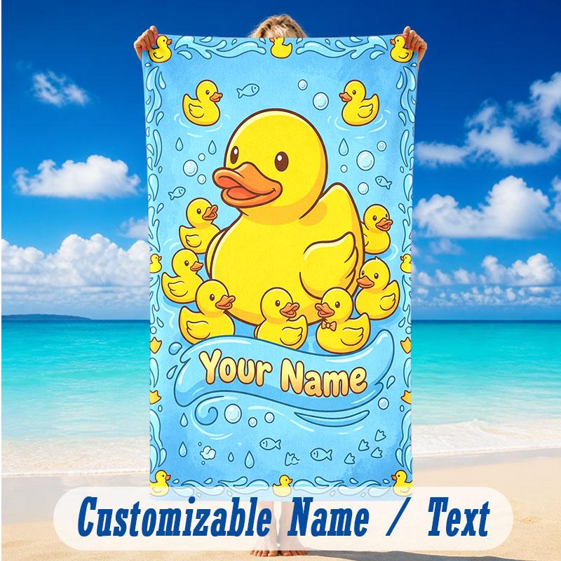 Adventure Journey Theme Beach Towel Personalized Custom Name & Text Soft Quick Dry Beach Towel for Swimming Travel