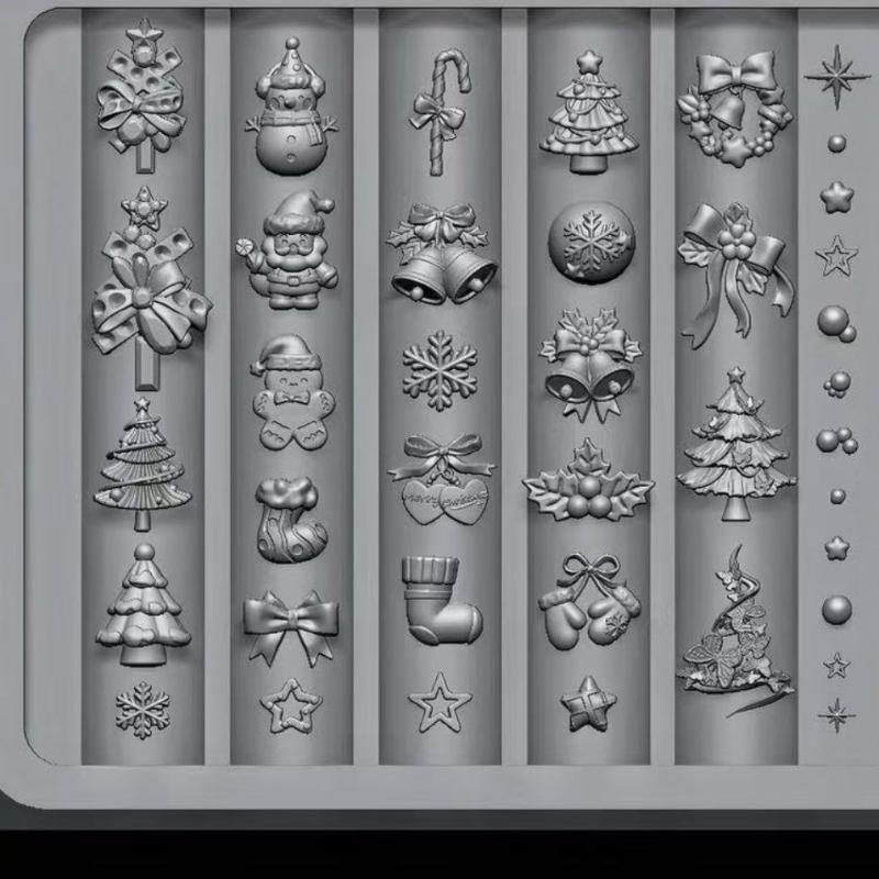 3D Бароковий Ангел Метелик Різдвяна Ялинка Сніговик Форма для Нігтів DIY Прикраси для Нігтів Силіконова Форма для Ліплення Манікюрний Шаблон