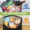 Large Insulated Reusable Grocery Bag With Zipper & Front Pocket, Keep Cool/Warm For Hours For Camping Picnic, Fishing, Shopping