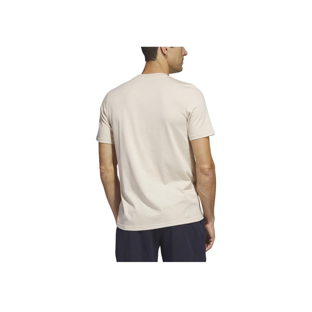 Adidas Round Neck Logo Print Short Sleeve T-Shirt Men Tops Beige IC7788