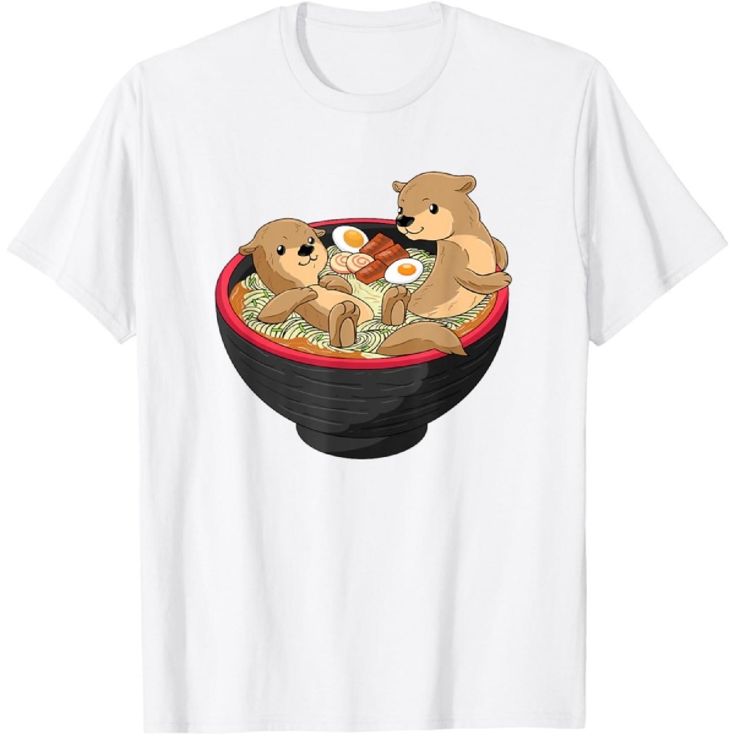 

Kawaii Otter Japanese Ramen noodles soup Otter Lover T-Shirt XXXXXL білий