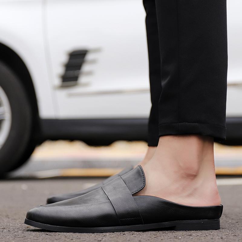 Sommer Leder Herren Halbschuhe Hausschuhe Loafer Slides Atmungsaktive Mules für Mann Outdoor Leichte Freizeit Halbschuhe 2026