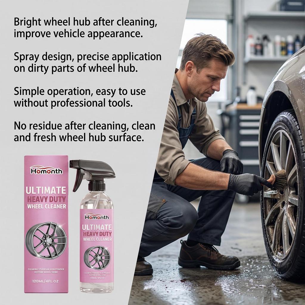 HOMONTH Wheel Cleaner: Stain Decomposer for Easy Multi-Type Wheel Cleaning.