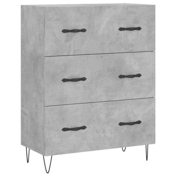VidaXL Buffet Concrete Grey 69.5x34x90 Cm Engineered Wood 827848