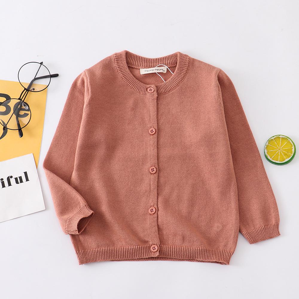 2025 Children's Pure Cotton Knitted Cardigan - Infant & Toddler Sweater, European & American Style for Boys & Girls