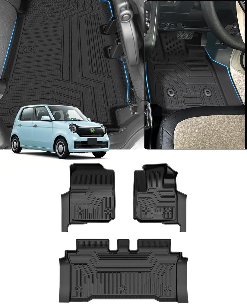 Cartist 3D Floor Mats for Honda Automatic Transmissions TPE Custom Easy Car Set of 3 N-ONE JG3/JG4 (2020-Present Models), Waterproof, Non-Slip,