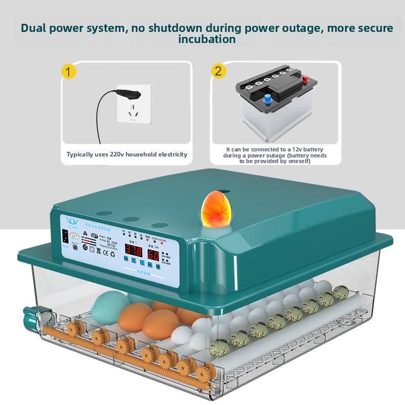 Automatic Smart Egg Incubator Full Digital Control for Chicken/Quail Eggs Compact Startup Incubator Poultry Breeding Equipment