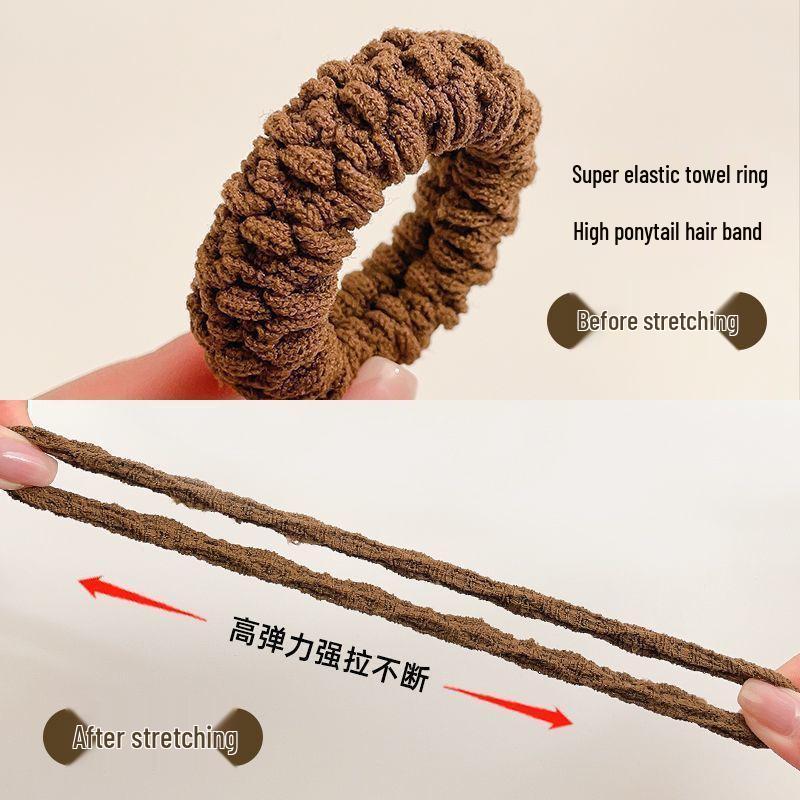 Elastico per Capelli a Scrunchie in Lussuosa Pelle Nera - Elastico Durevole per Capelli da Donna