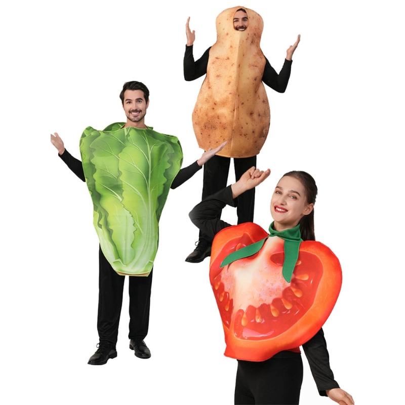 Realistisk Kartoffel/Kål/Tomat Kostume Grøntsagskostume Sjov Mad Kostume til Cosplay Temafest Halloween Jul