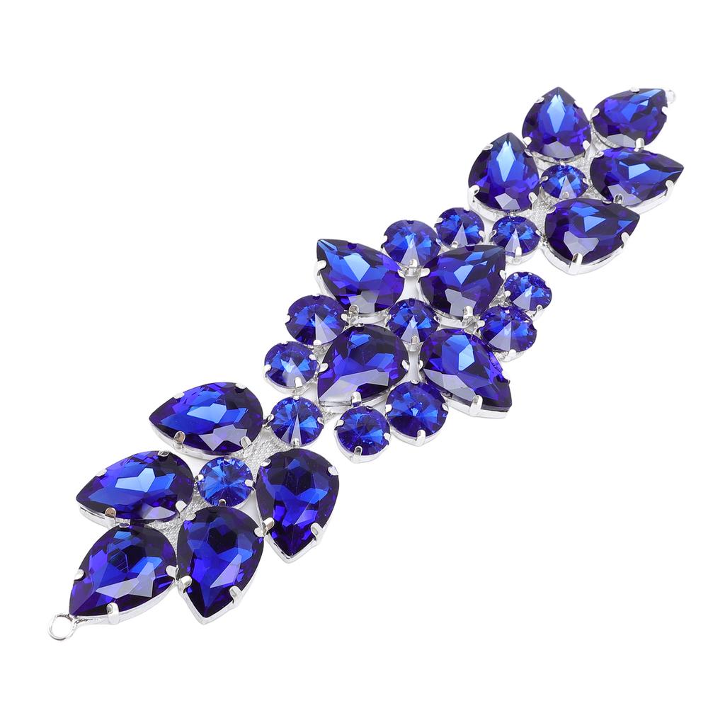 Applique Strass Verre Exquise Éblouissante Fleur Strass Verre Patch pour Vêtements Robe de Mariée