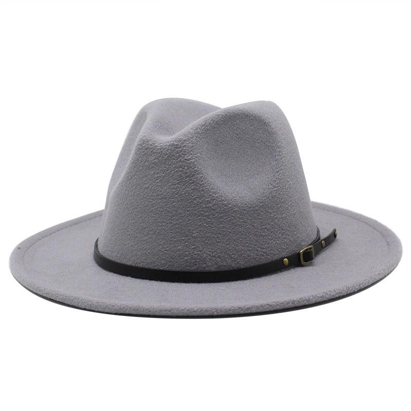 Vintage British Style Wool Felt Fedora Hat For Women With Wide Brim And Breathable Design