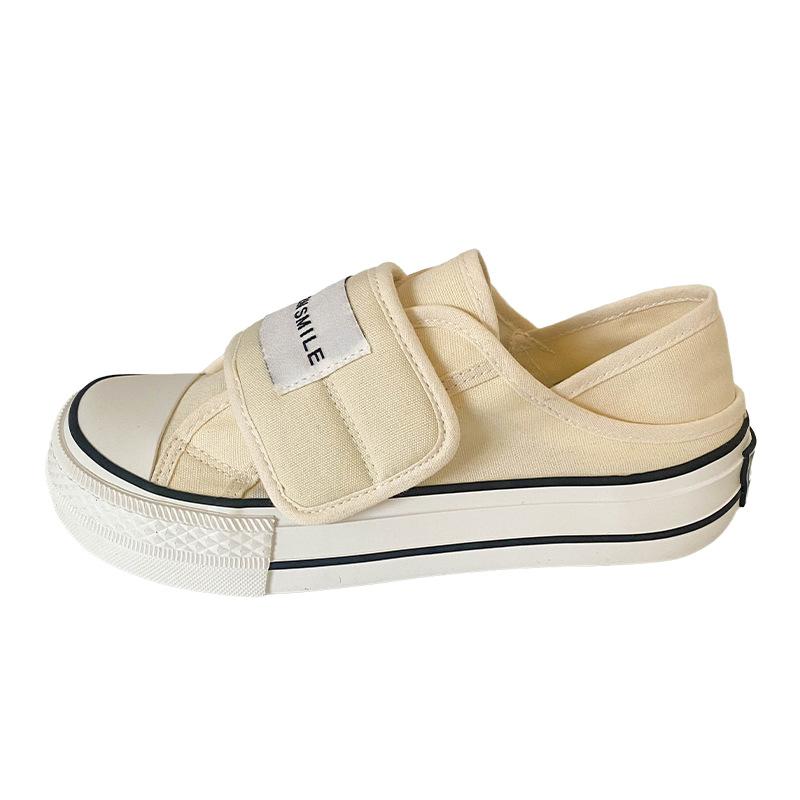 GD26 Velcro Thick-soled Two Wear Canvas Shoes Women's Shoes Thick Baseplate Shoes Summer Thin One Pedal Lazy Little White Shoes