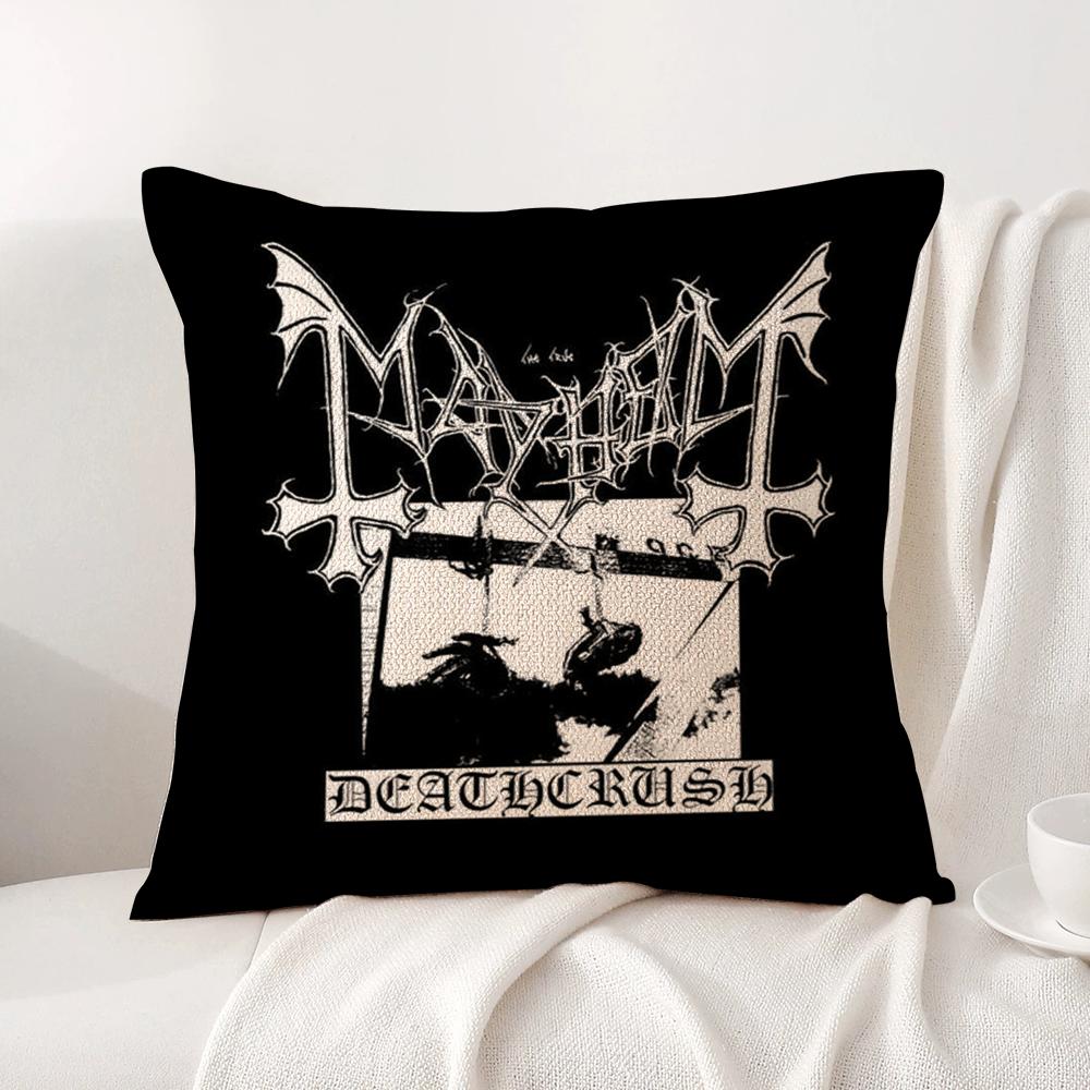 Live In Leipzig Mayhem Burzum Cushion Cover Summer Coolness Linen Fabric Double-Sided Printing Pillow Case Sofa Home Decor Gift