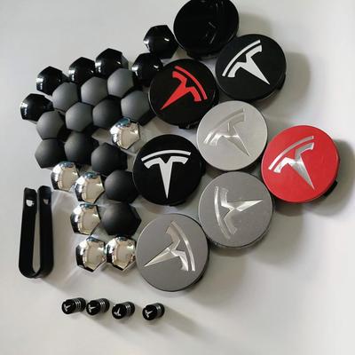Tapacubos Centrales para Rueda de 56 MM 4 Piezas 25 Piezas 29 Piezas para Modelo 3 Y S/X Kit de Tapacubos Centrales y Cubierta para Tuercas de Rueda Decoraciones Tesla