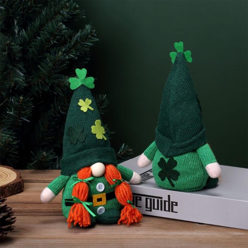 Patricks Day Decoration,Patricks Day Plush Gnomes Handmade Tomte Patricks Day Decorations for Home Office Table Ornament