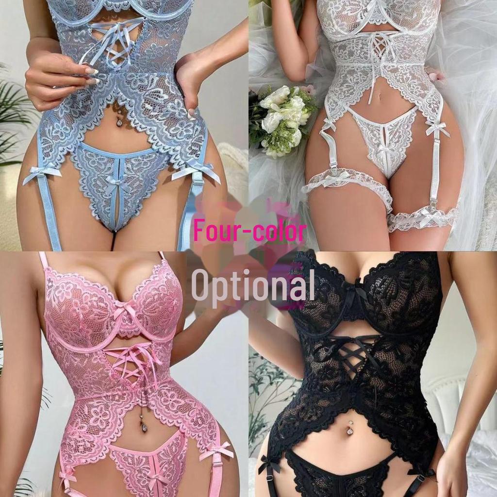 Europäisches & Amerikanisches Spitzen-Bügel-Dessous-Set: Slim Fit mit Beinbündchen