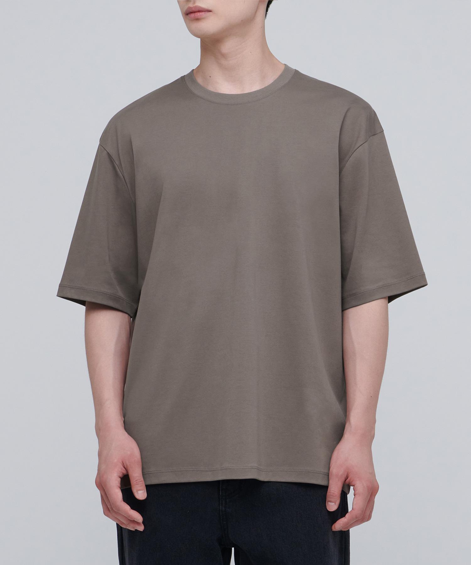 Musinsa Standard Silket Relaxed Fit Crew Neck T-Shirt [Dusty Beige] Dusty Beige/2Xl