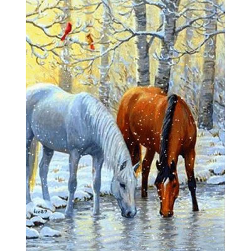 DIY Horse 5D Diamond Painting Full Round Drill Resin Animal Diamont Embroidery Cross Stitch Kits Home Decor Wall Art Gift