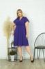 Women's Big Size Dress Purple Double Breasted Collar Plus Size Lined Chiffon Dress