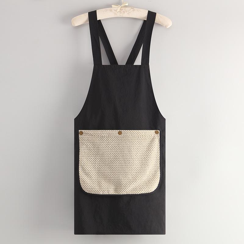 Unisex Waterproof Oil-Proof Cross-Back Towel Apron, Detachable and Easy-Clean, Perfect for Kitchen and Catering.