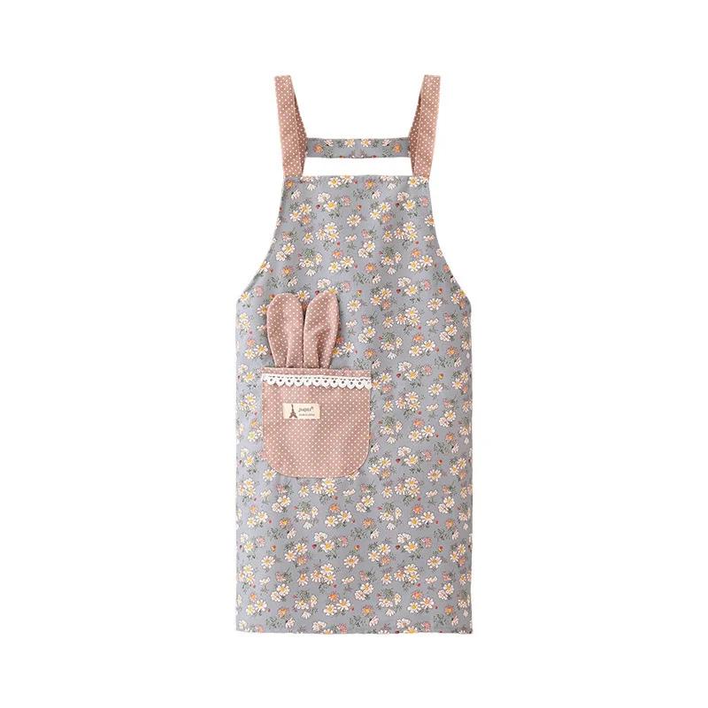 Fashionable Floral Kitchen Home Cooking Apron with Increased Waterproof and Stain Resistant Properties