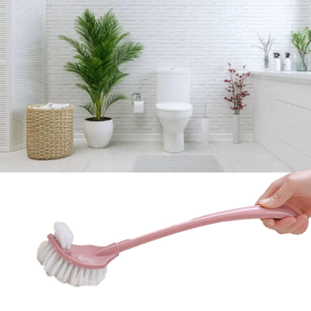 Toilet Brush Set Plastic Double Sided Brush Head Toilet Scrubber Holder Set for Home Hotel Bedroom