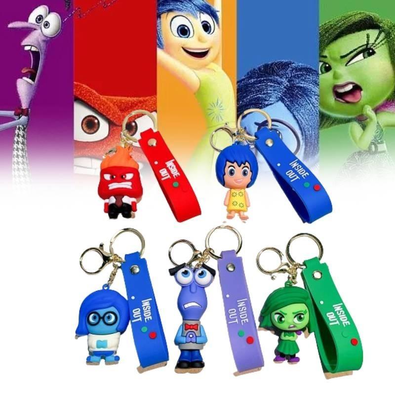 Adorable 2024 Movie Inside Out Keychain With Cute Amy Bobby Dr. Sadness Silicone Keyring For Men And Women