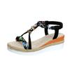 Fashion Fashion T-Strap Platform Sandals for Women New Mix Color Elastic Band Wedge Sandals Woman Summer Daily Open Toe Sandalias Female