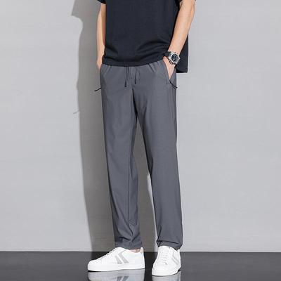 Übergröße Sommer Eis Seide Hose Freizeithose Herren Schnelltrocknend Atmungsaktiv Eis Seide Hose