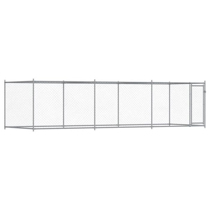 VidaXL Cage pour Chien avec Porte, Chenil pour Chien, Maison pour Chien, Niche de Jardin Patio Terrasse, Gris 6x2x1,5 m 3209579