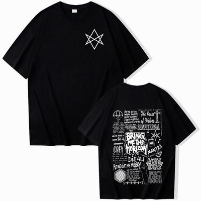 Bring MeThe Horizon Summer Men Cotton Tshirt Y2K Hip-hop Street Casual Fashion Comfort Short Sleeve Clothes Top
