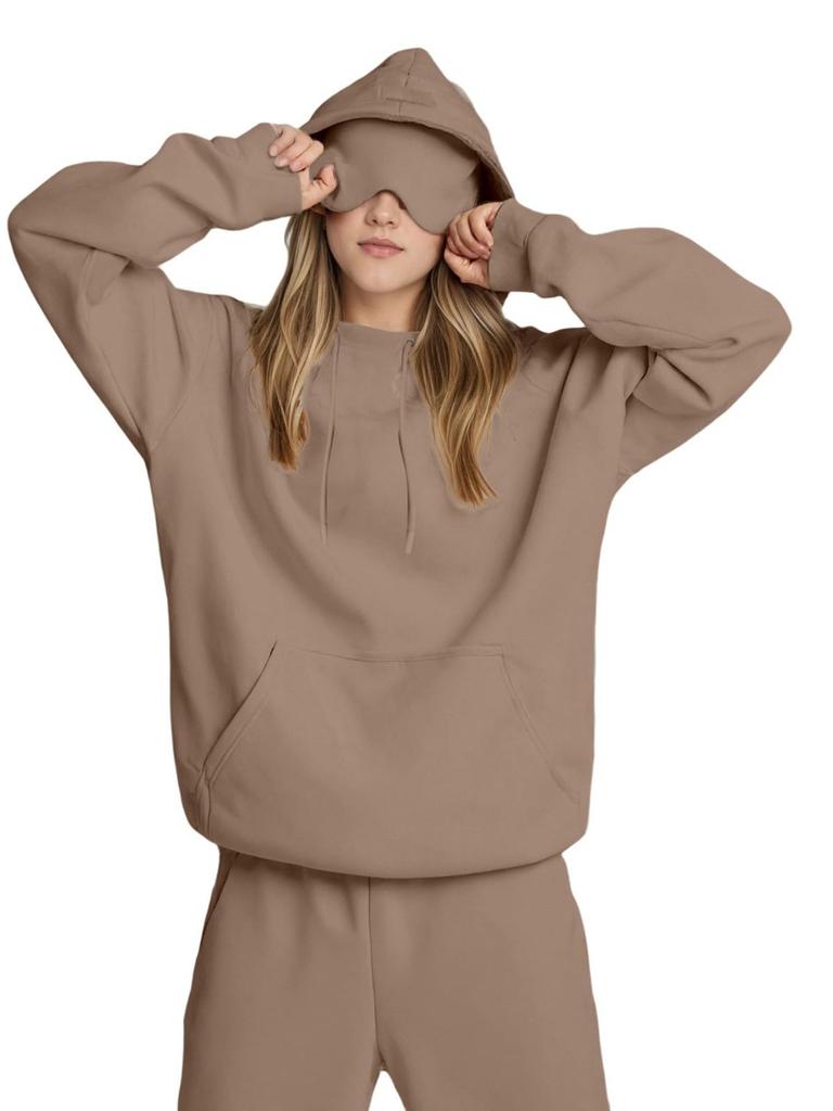 Felpa a tinta unita oversize Autunno Inverno Streetwear Uomo Donna Pullover