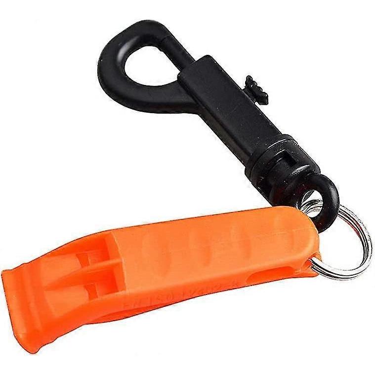 Emergency Whistle With Hook, Loud Sound Outdoor Camping Safety Whistle Survival Signaling For Hiking Kayak Life Vest Boating(5pcsorange)
