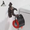 Paper Holders Toilet Wall Mounted Brass Roll Tissue Holder For Paper Towel Bathroom Accessories Black WC Paper Shelf WF-88808