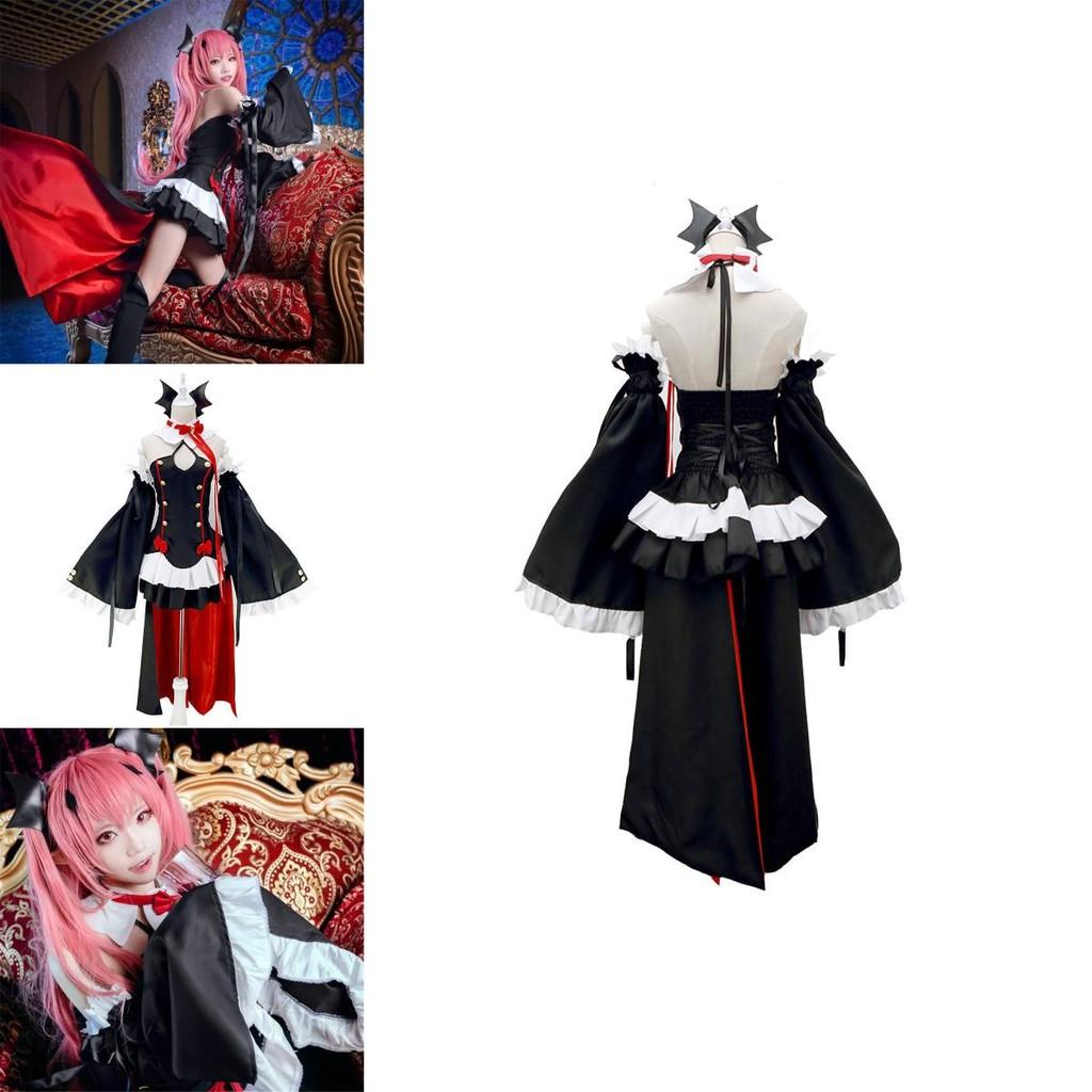 Елегантна сукня для косплею вампіра Крул Тепеш з аніме «Сераф кінця» чорного кольору