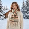 Mohair Winter Cashmere Scarves Rainbow Long Shawl Elegant Stripe Wool Scarf  Student