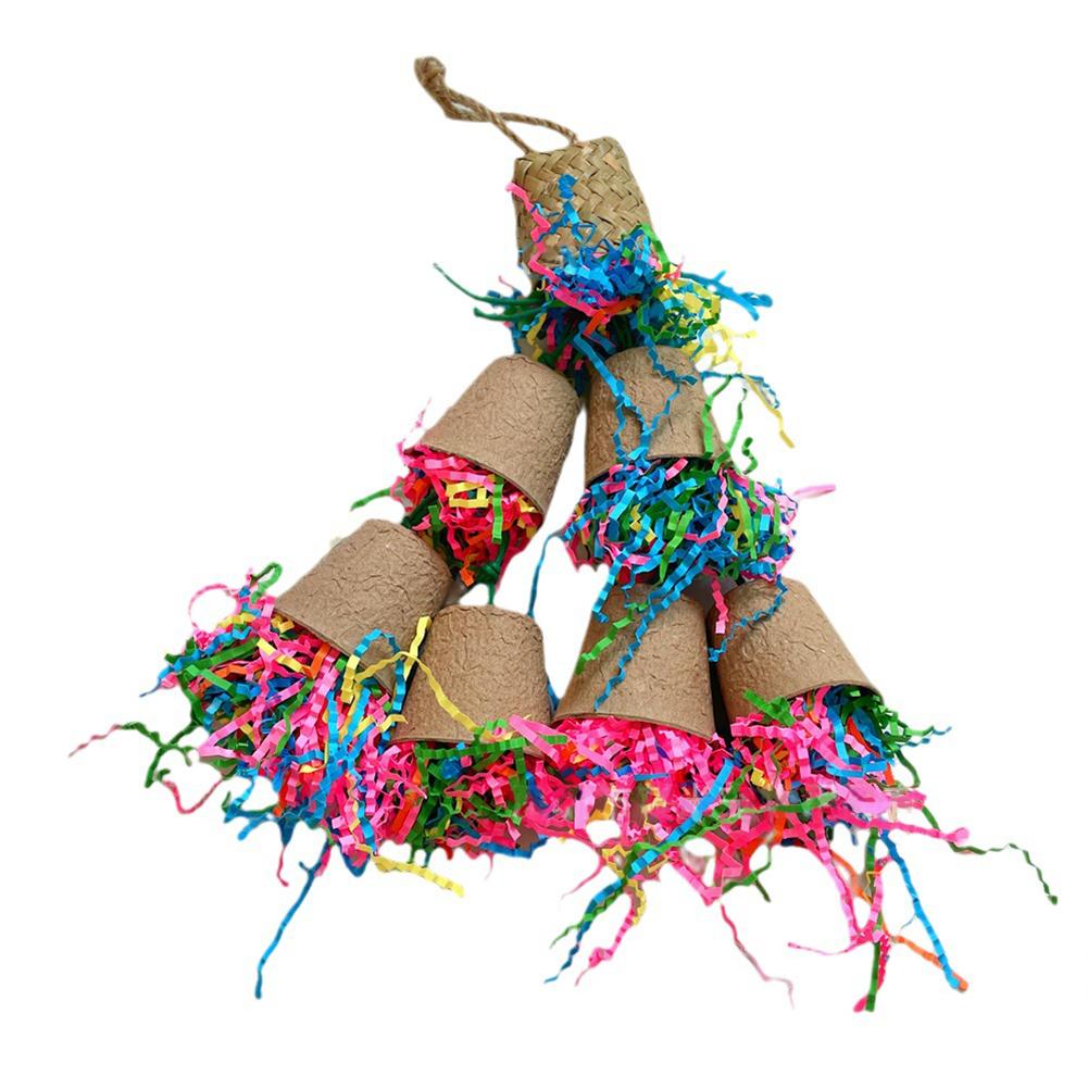 Parrot Toys For Large Birds, Multicolored Rattan Corn Husk Toys Bird Chewing Toy Parrot Cage Bite Toy For African Grey PARROTS
