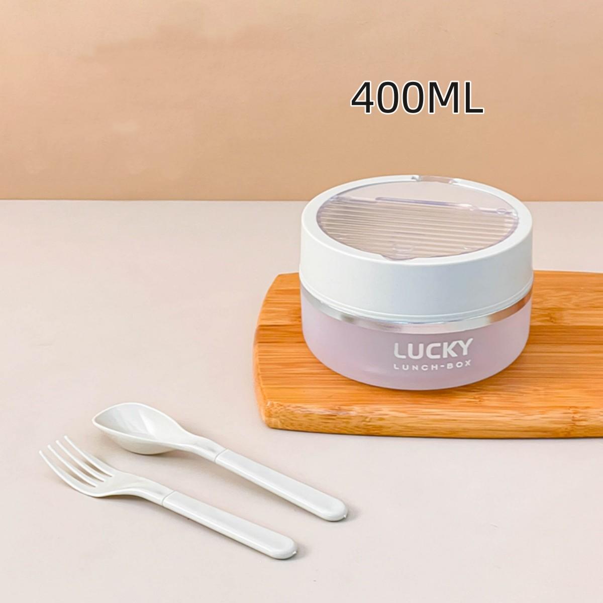 

WORTHBUY Portable Clear Plastic Lunch Box With Folding Fork Spoon Microwave Sealed Leak Proof Fruit Salad Bento Box For Adult