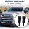 Windshield Washer Nozzle for Jeep Patriot 2009-2017 No.5303834AB Front Black with 2 Pcs Gasket,2 Pcs 1 Meter Fluid Hose 1 Set