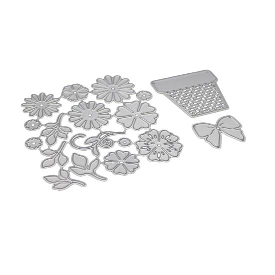

Cutting Die Butterfly Flower Style Reusable Craft Embossing Punch Stencil for Home серебряный