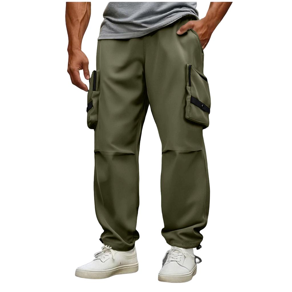 Heren Sneldrogende Cargo Broek met Meerdere Zakken, Wijde Pijpen, Atletisch Casual Losse Pasvorm Broek